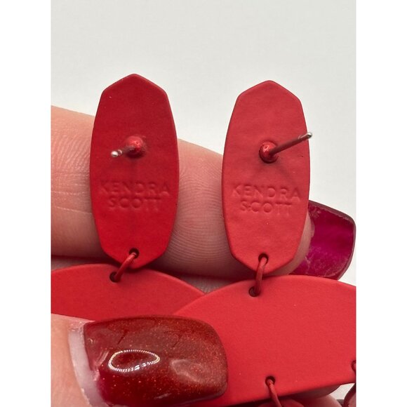 Kendra Scott Red Earrings With Geometric Design - Picture 7 of 7